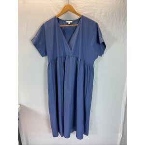 Calme Johnny‎ Was V-Neck popover short sleeve mid shirt Dress Size LG